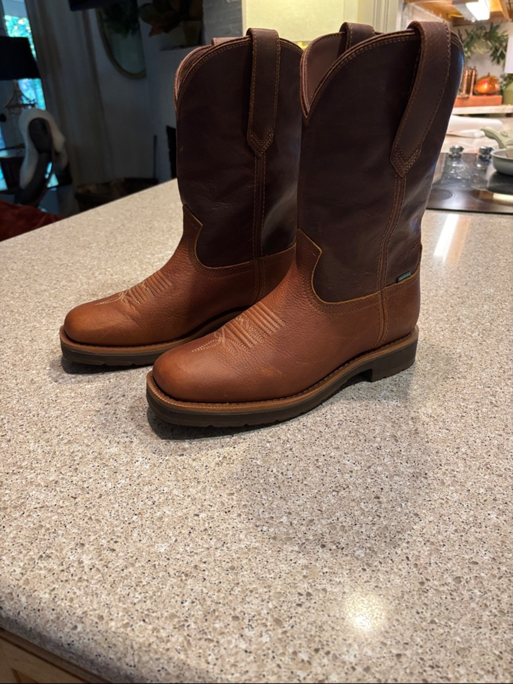 TECOVAS Men's Brown/Tan Work Western Boots